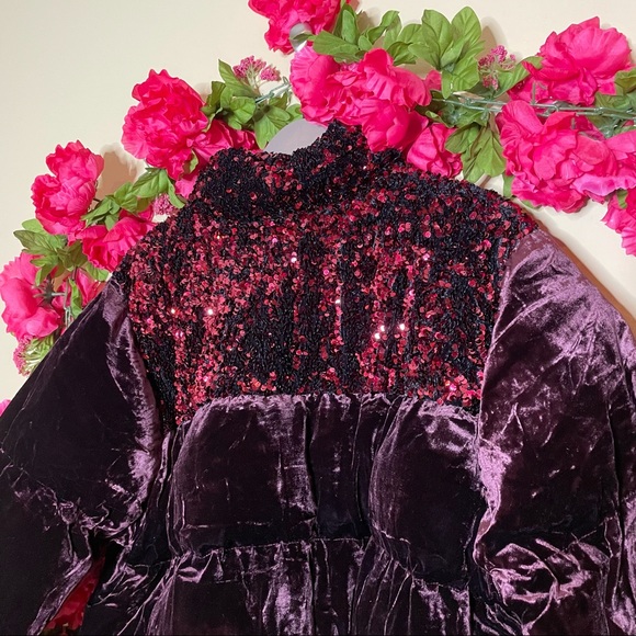 Anthropologie Fran Velvet Sequin Puffer Jacket - Picture 12 of 17